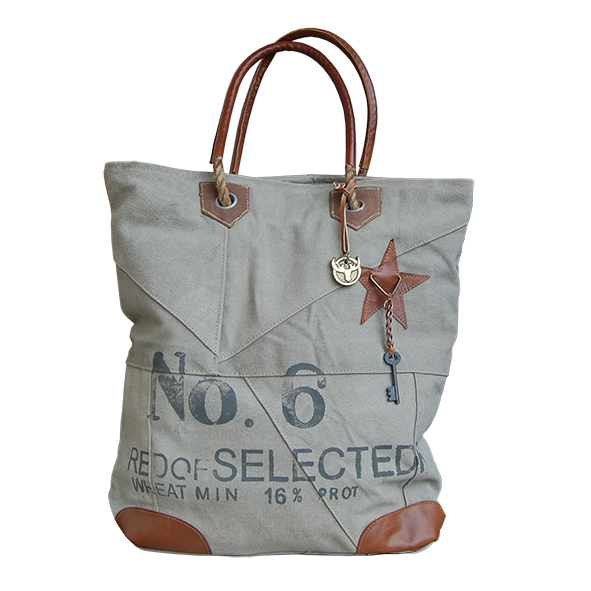 Canvas tas shopper No6 Red of Selected Label25