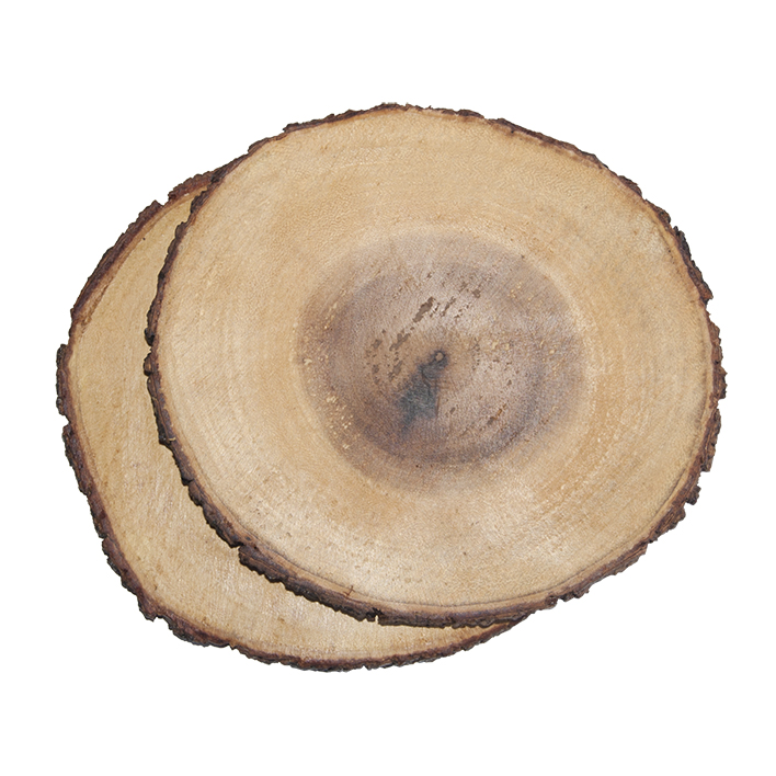 houten bordjes van boomstam Label25
